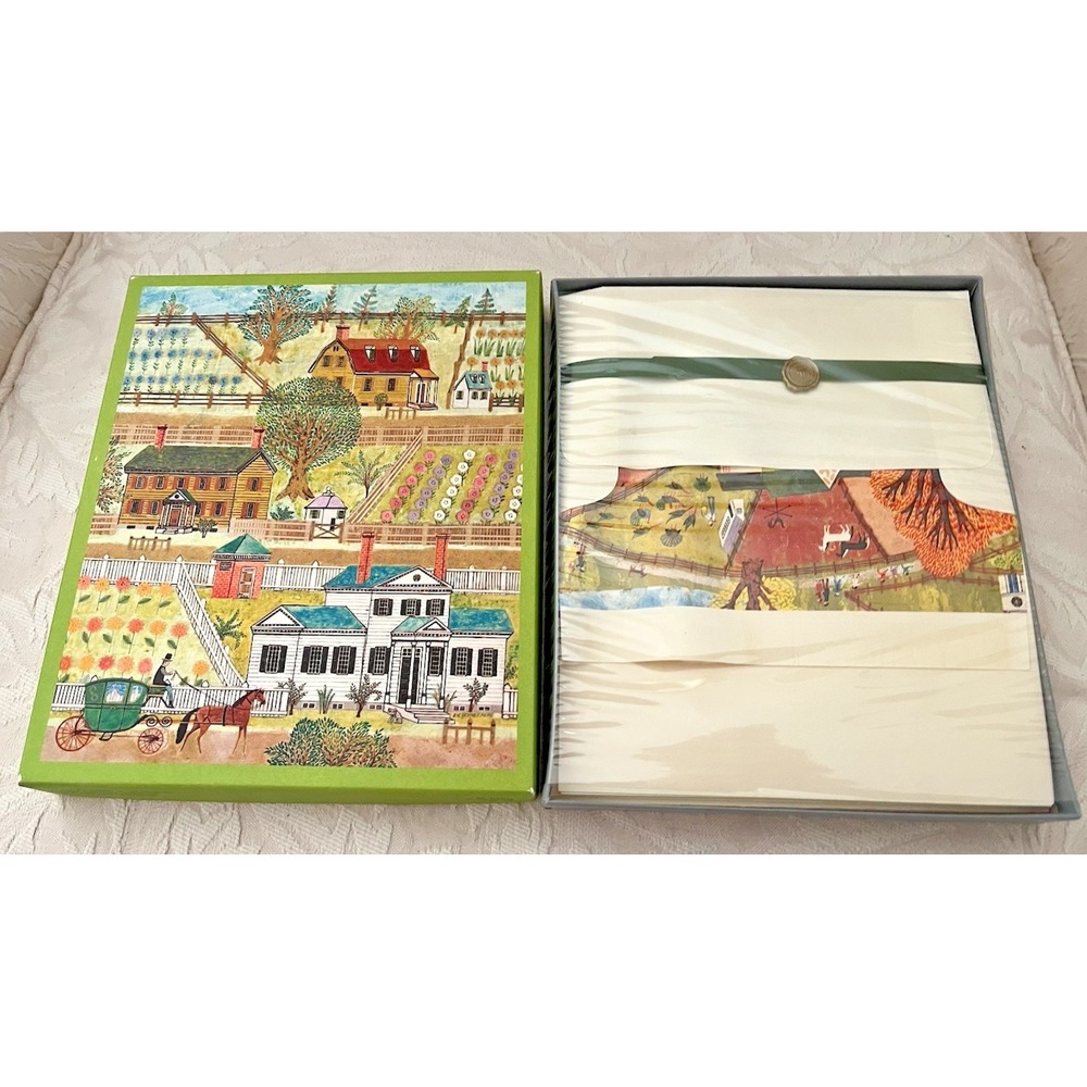 Hallmark Nostalgic Stationary Set NEW Vintage 70s Robert G. Schneeburg Folk Art